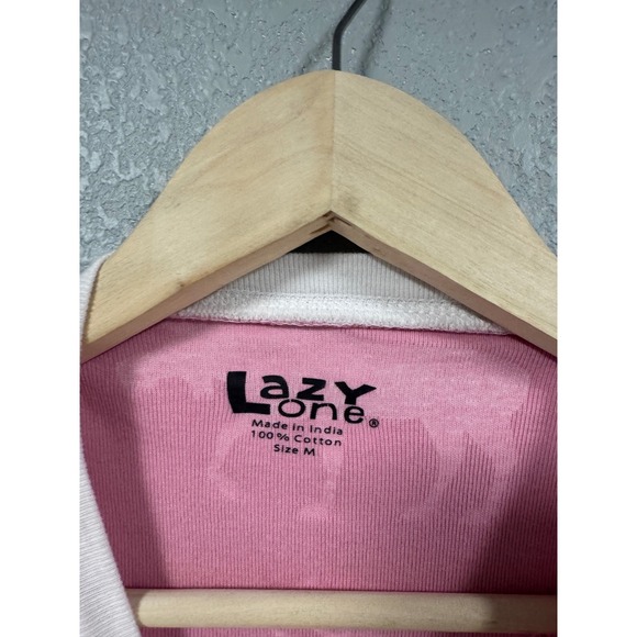 Lazy One Pink Moose Print Pajama Jumpsuit Women's Size Medium Button Up Footless - Picture 5 of 7